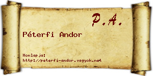 Péterfi Andor névjegykártya